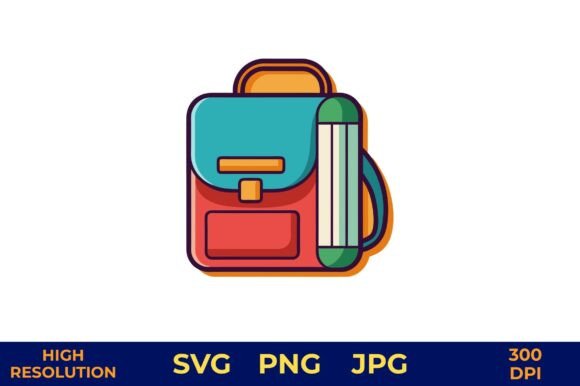 A Designer's Practical Review of the School Bag with Books Vector