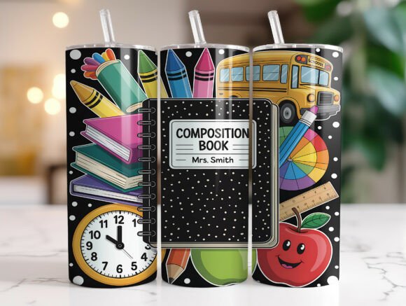 A Tumbler Wrap Design for Embroidered Teacher Gifts