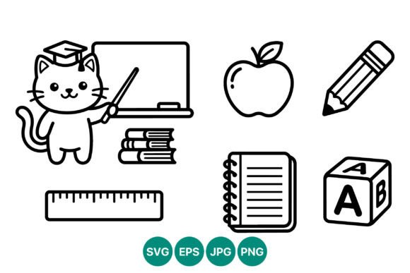 Cute Cat Teacher School Supplies Line Review