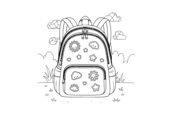Cute School Backpack with Smiling Sun and Sweet Details