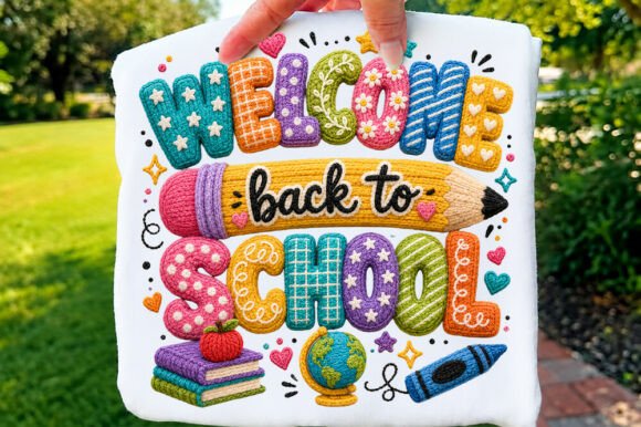 Evaluating the Faux Yarn Welcome Back to School PNG for Real Embroidery Projects
