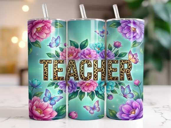 Floral Teacher Leopard Print Tumbler PNG: A Designer’s Review