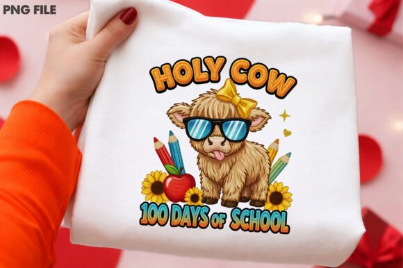 Holy Cow 100 Days of School PNG for Embroidery