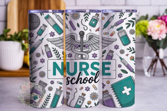 Nurse School Floral Medical 20oz Tumbler