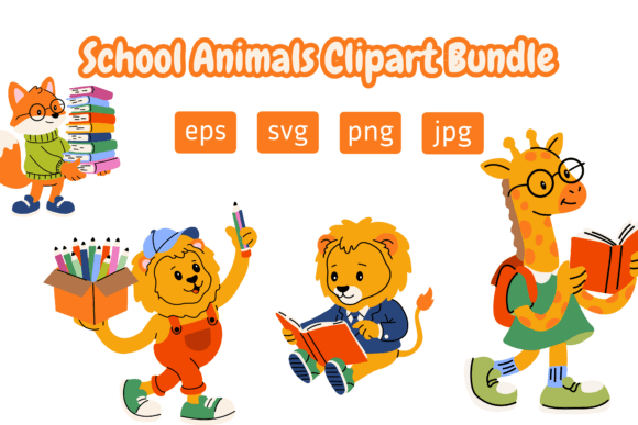 School Animals Clipart Bundle: A Designer’s Embroidery Look