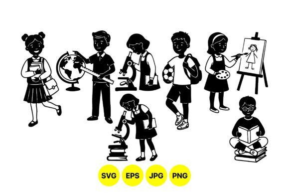 School Kids Learning Clipart Set: Embroidery Review