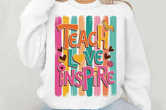 Teacher PNG Teach Love Inspire: Embroidery Design Review